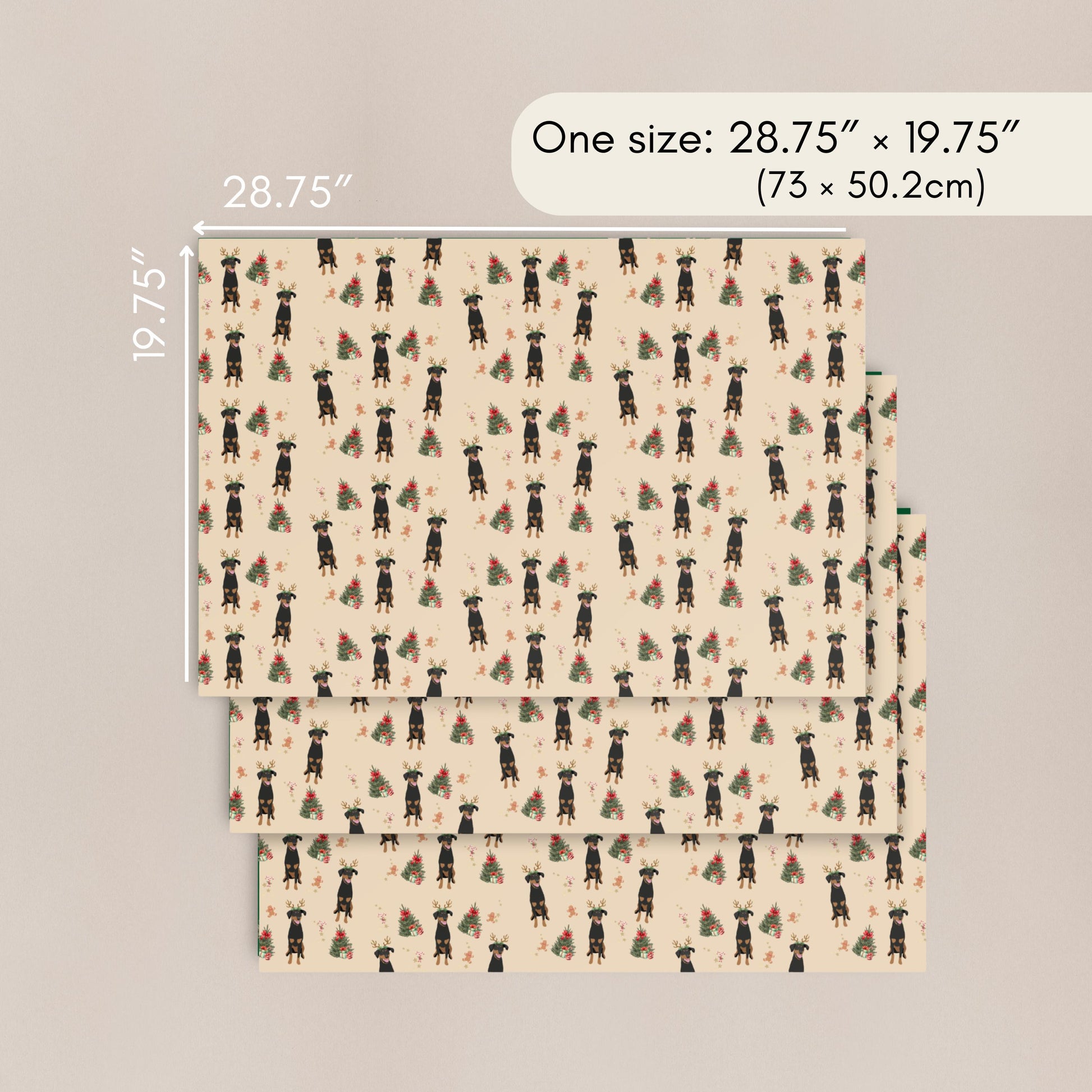 Christmas Doberman Wrapping Paper Sheets ywd4kc-br.myshopify.com