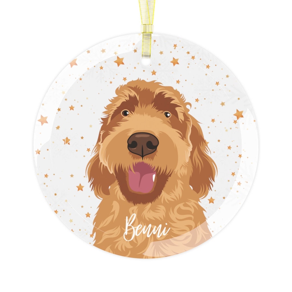 Christmas F1B Goldendoodle Ornament | Glass ywd4kc-br.myshopify.com