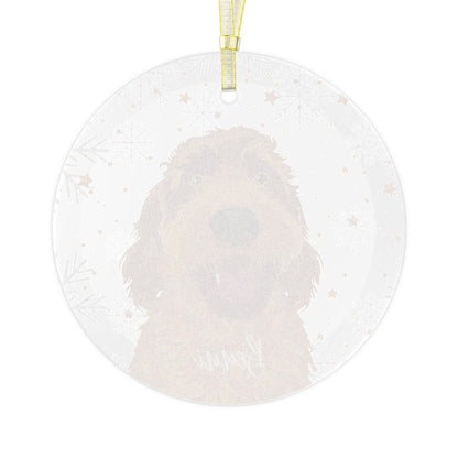 Christmas F1B Goldendoodle Ornament | Glass ywd4kc-br.myshopify.com