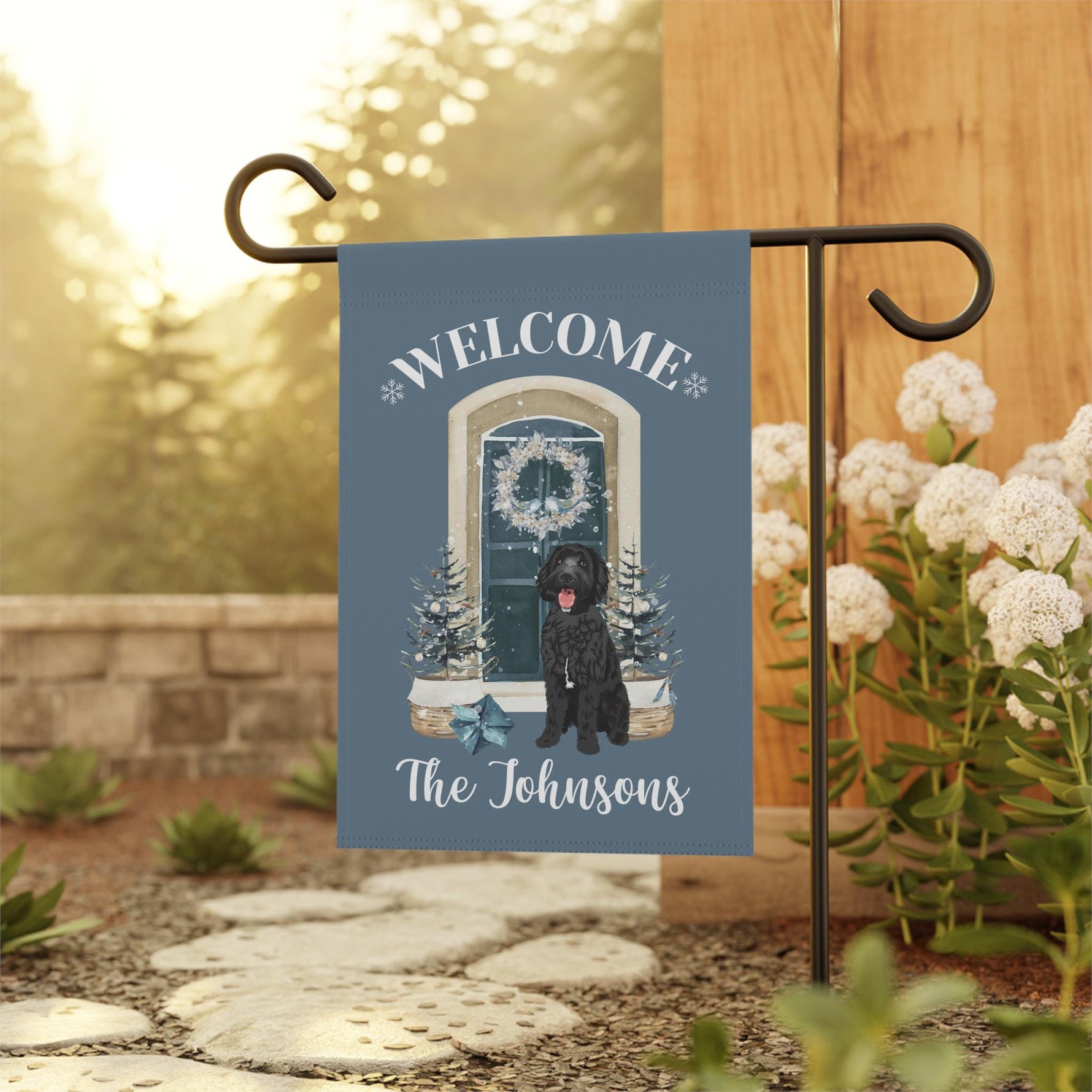 Christmas Family Doodle Garden Flag | Personalized Yard Flag ywd4kc-br.myshopify.com