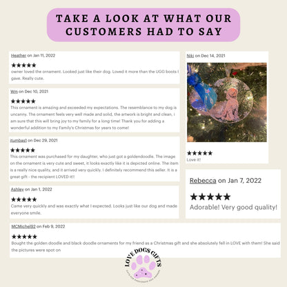 Christmas Golden Doodle Ornament | Glass | Acrylic ywd4kc-br.myshopify.com