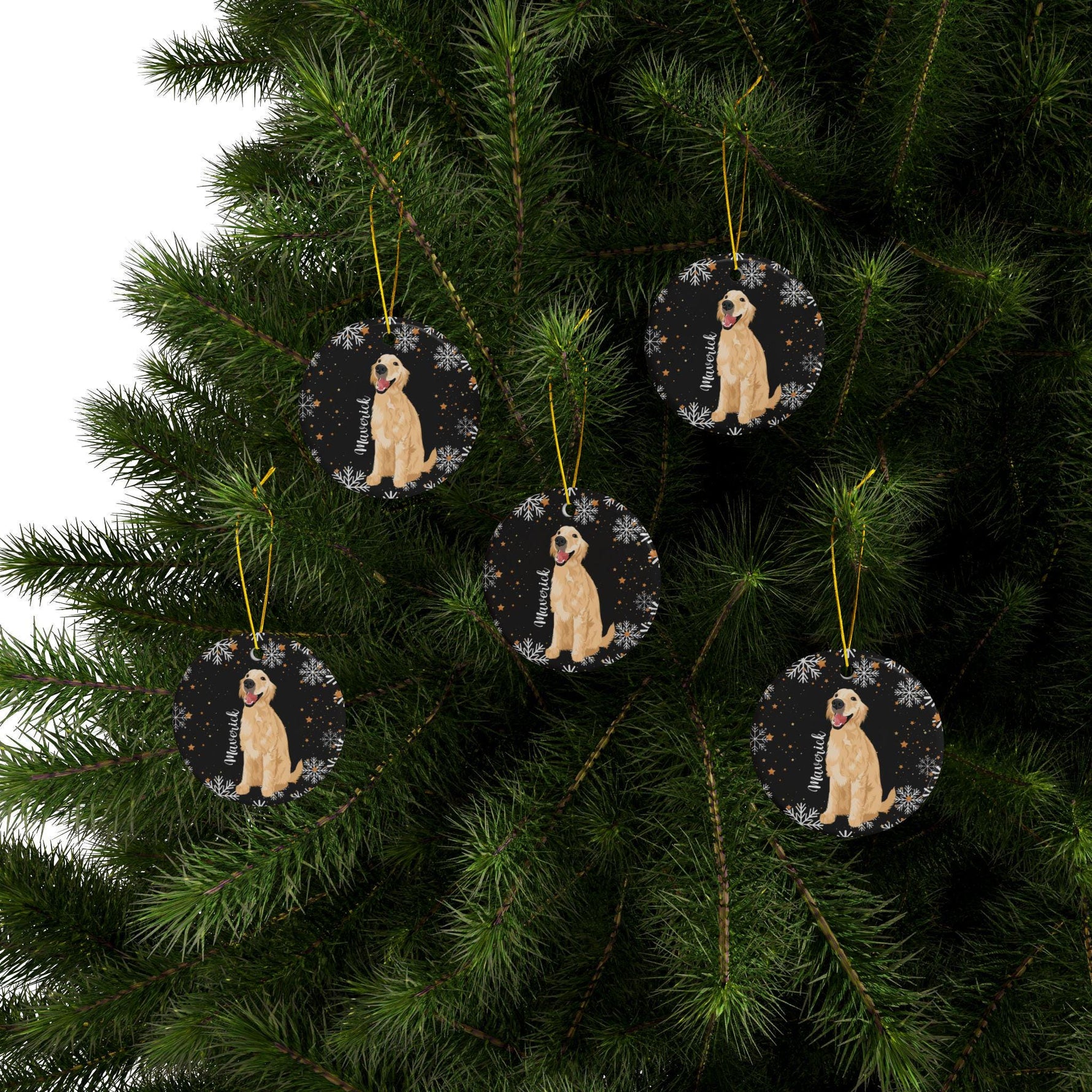Christmas Golden Retriever Ornament | Ceramic ywd4kc-br.myshopify.com