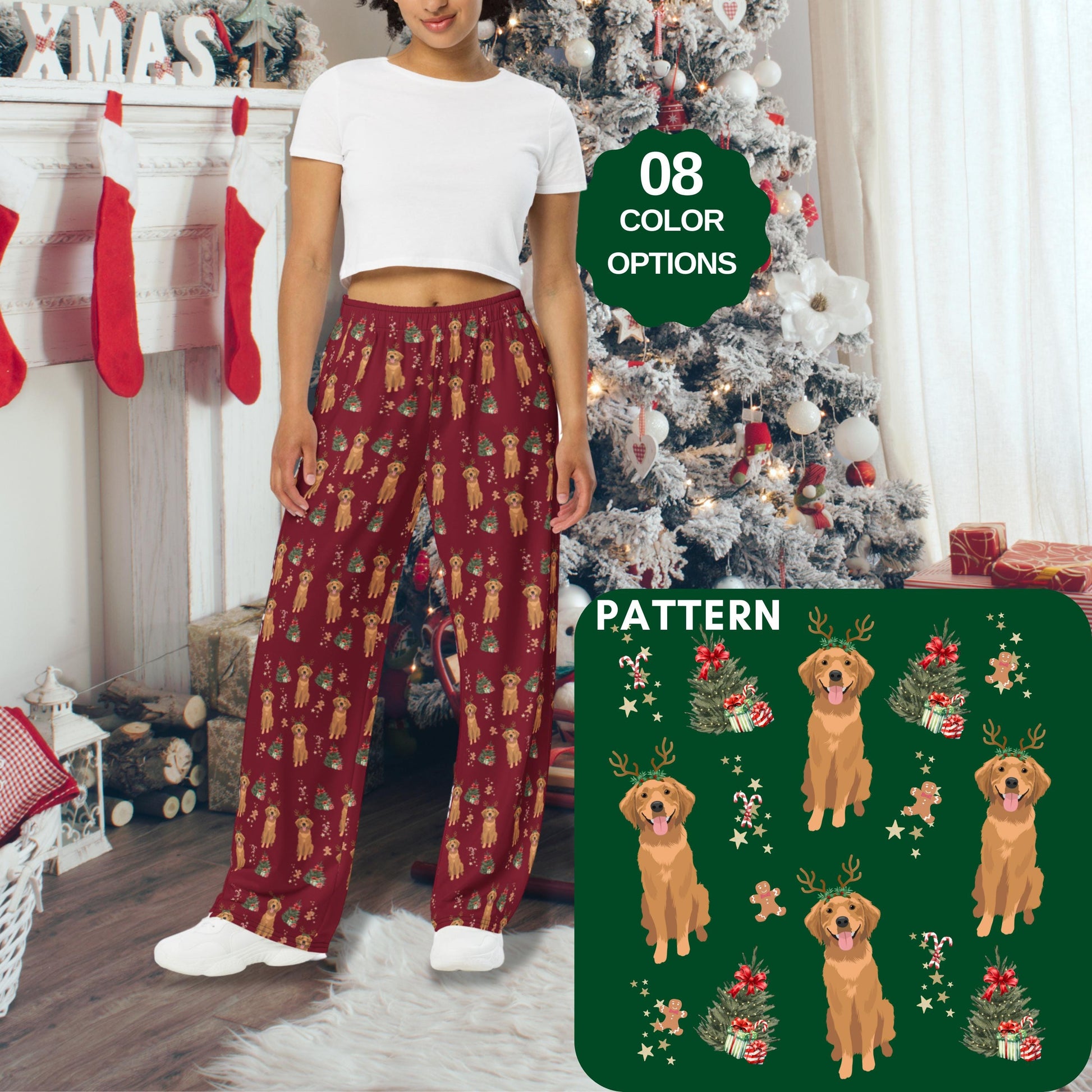 Christmas Golden Retriever Pajama Pants ywd4kc-br.myshopify.com