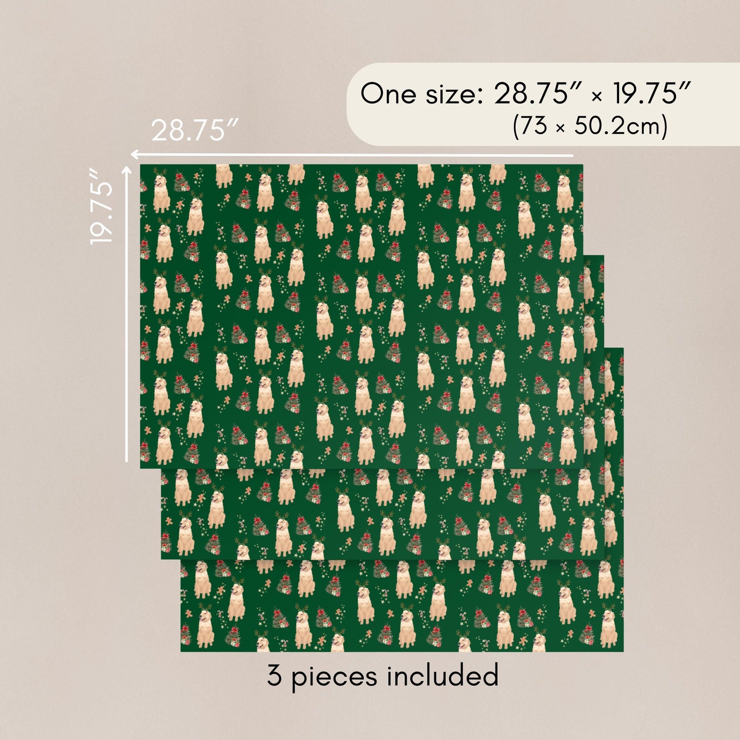 Christmas Golden Retriever Wrapping Paper | 3 Sheets ywd4kc-br.myshopify.com
