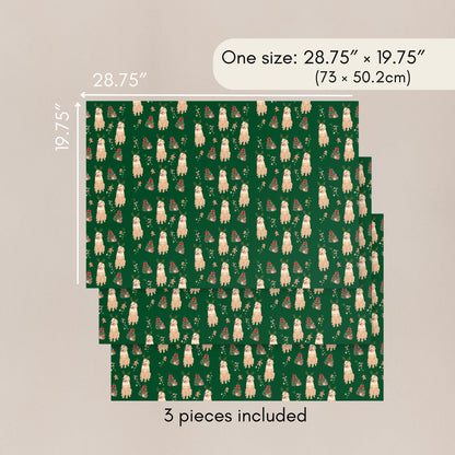 Christmas Golden Retriever Wrapping Paper | 3 Sheets ywd4kc-br.myshopify.com