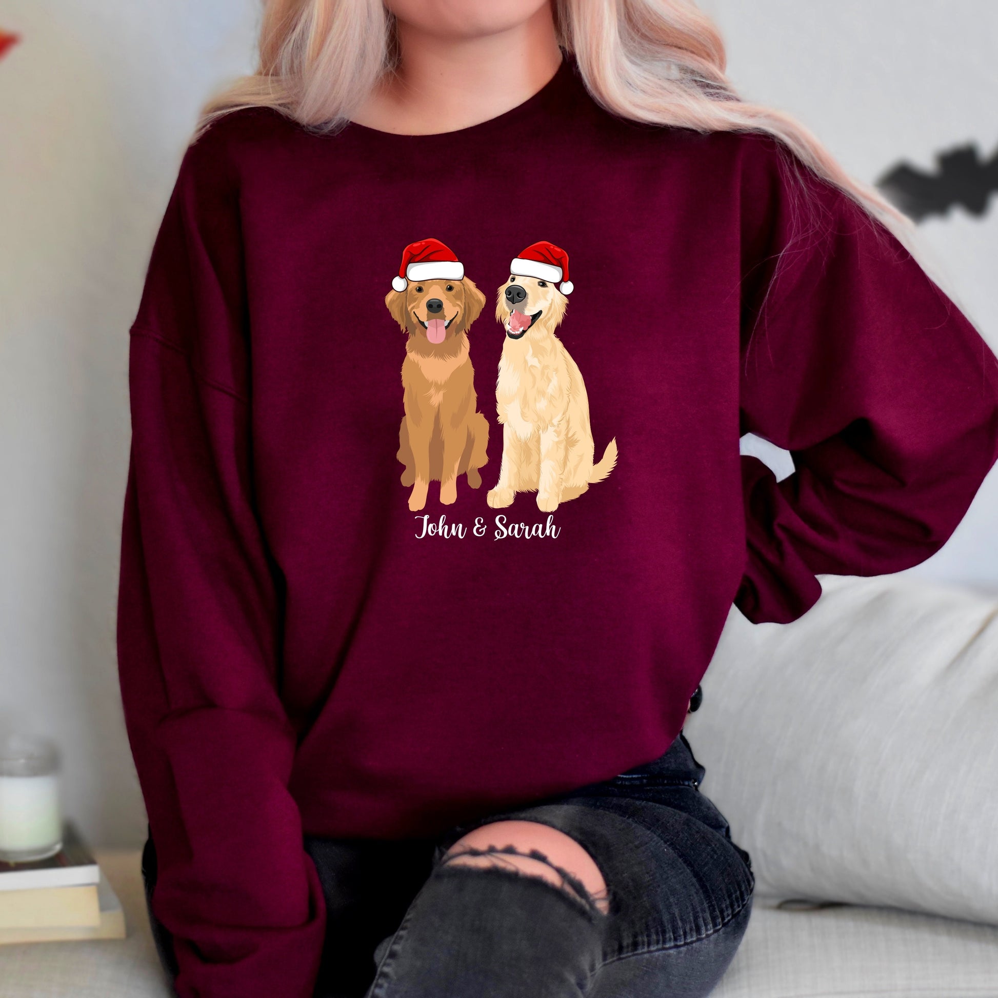 Christmas Golden Retriever sweatshirt, fall sweatshirt for golden moms, wife birthday gift, labour day gift, halloween retriever gifts ywd4kc-br.myshopify.com
