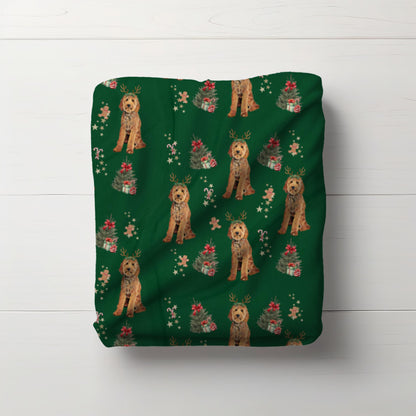 Christmas Goldendoodle Blanket, Throw Blanket, golden doodle gift, grandma gift, doodle mom xmas gift throw blanket, dad gift, doodle puppy ywd4kc-br.myshopify.com