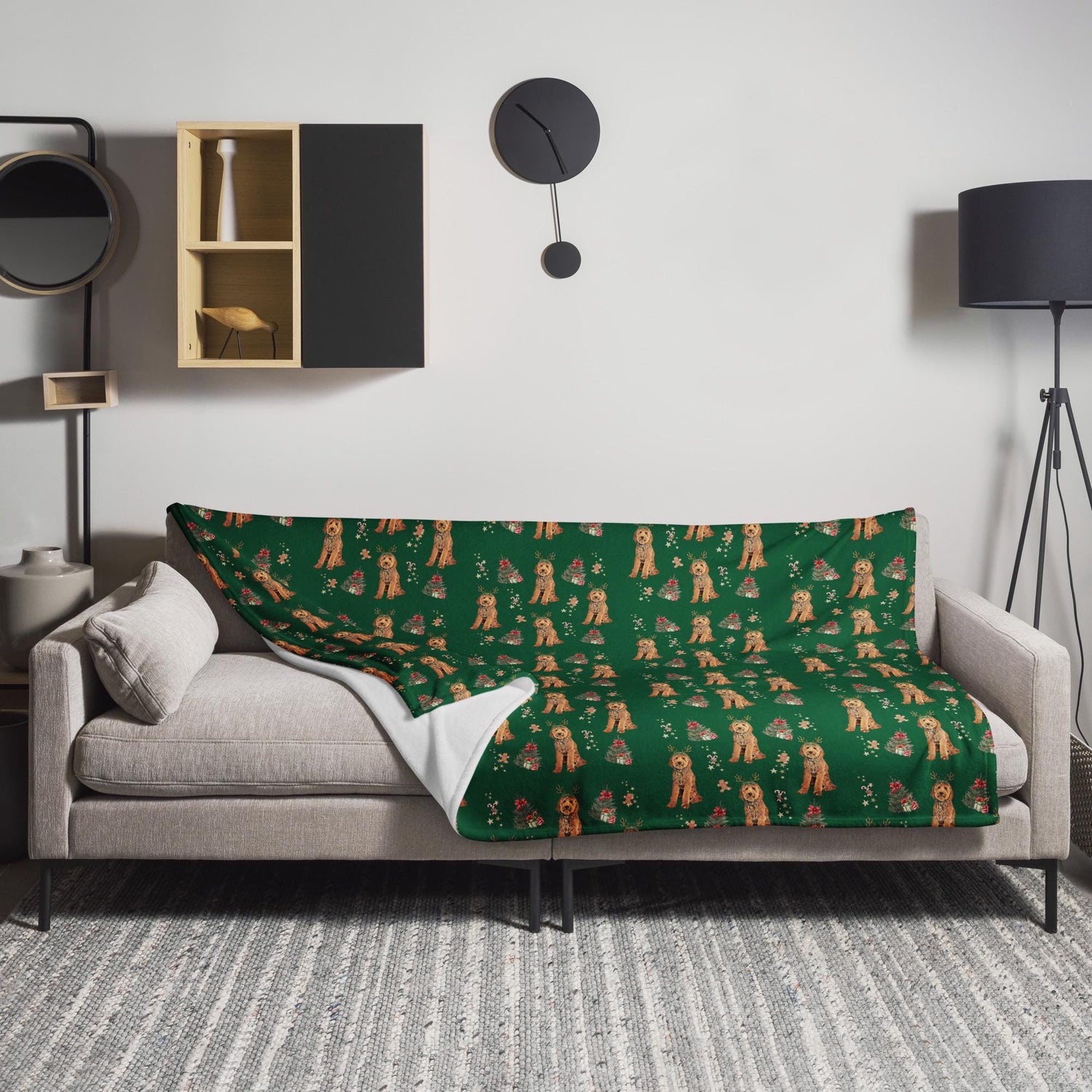 Christmas Goldendoodle Blanket, Throw Blanket, golden doodle gift, grandma gift, doodle mom xmas gift throw blanket, dad gift, doodle puppy ywd4kc-br.myshopify.com