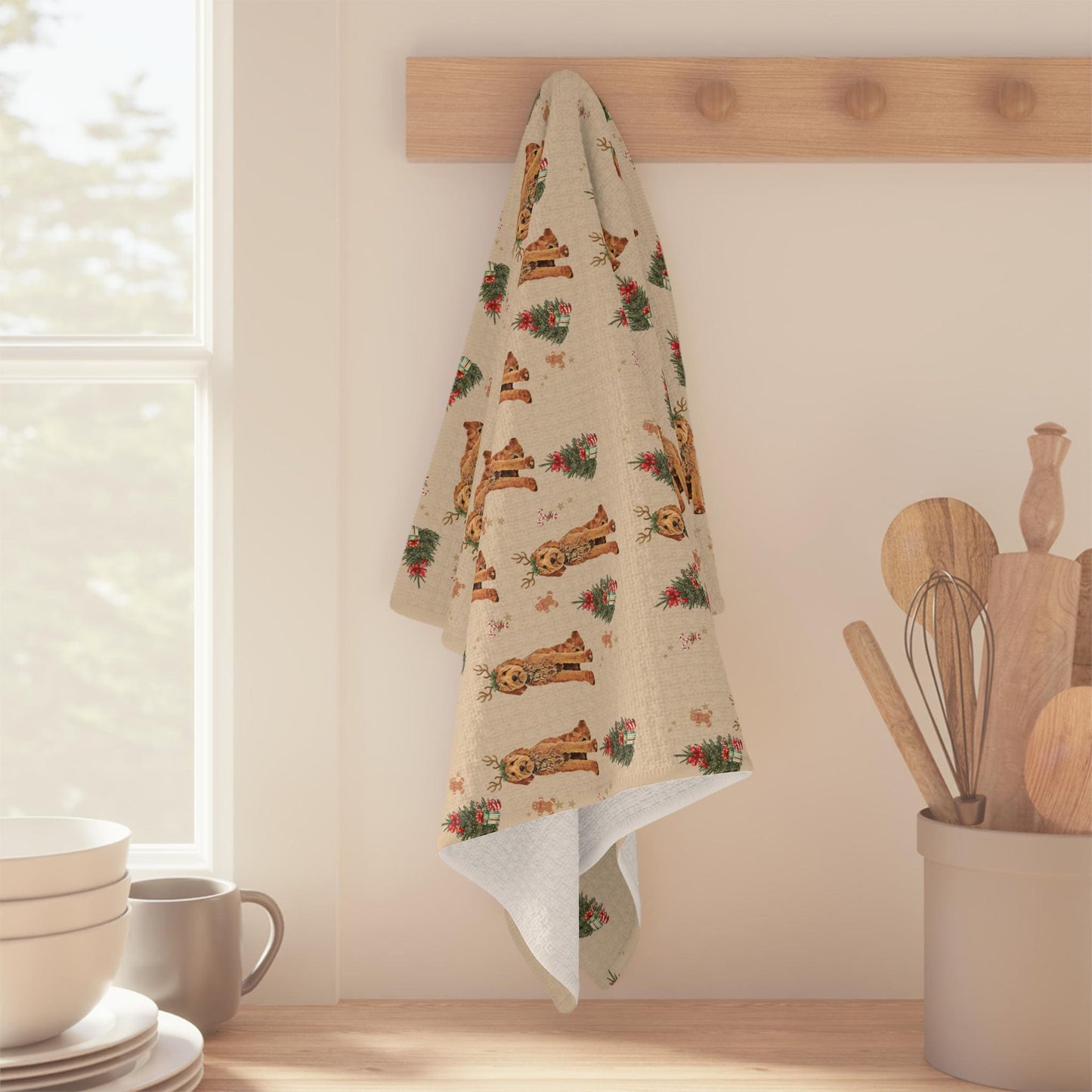 Christmas Goldendoodle Kitchen Towel | 8 Color Options ywd4kc-br.myshopify.com