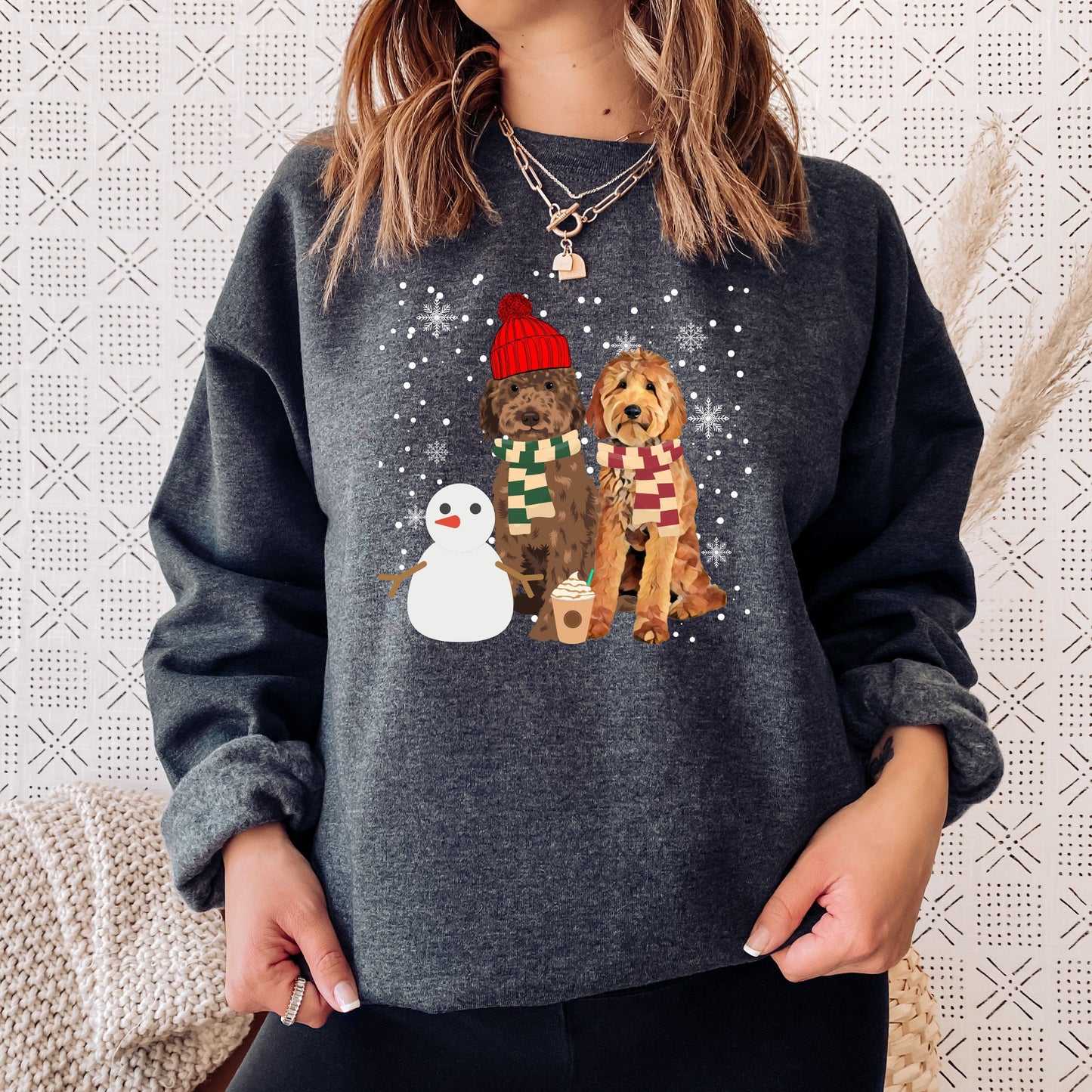 Christmas Goldendoodle Sweatshirt, Winter Dog Shirt, Snowman, Coffee, Golden Doodle Gifts, Cockapoo Sweater, Labradoodle, Dog Mom Sweatshirt ywd4kc-br.myshopify.com