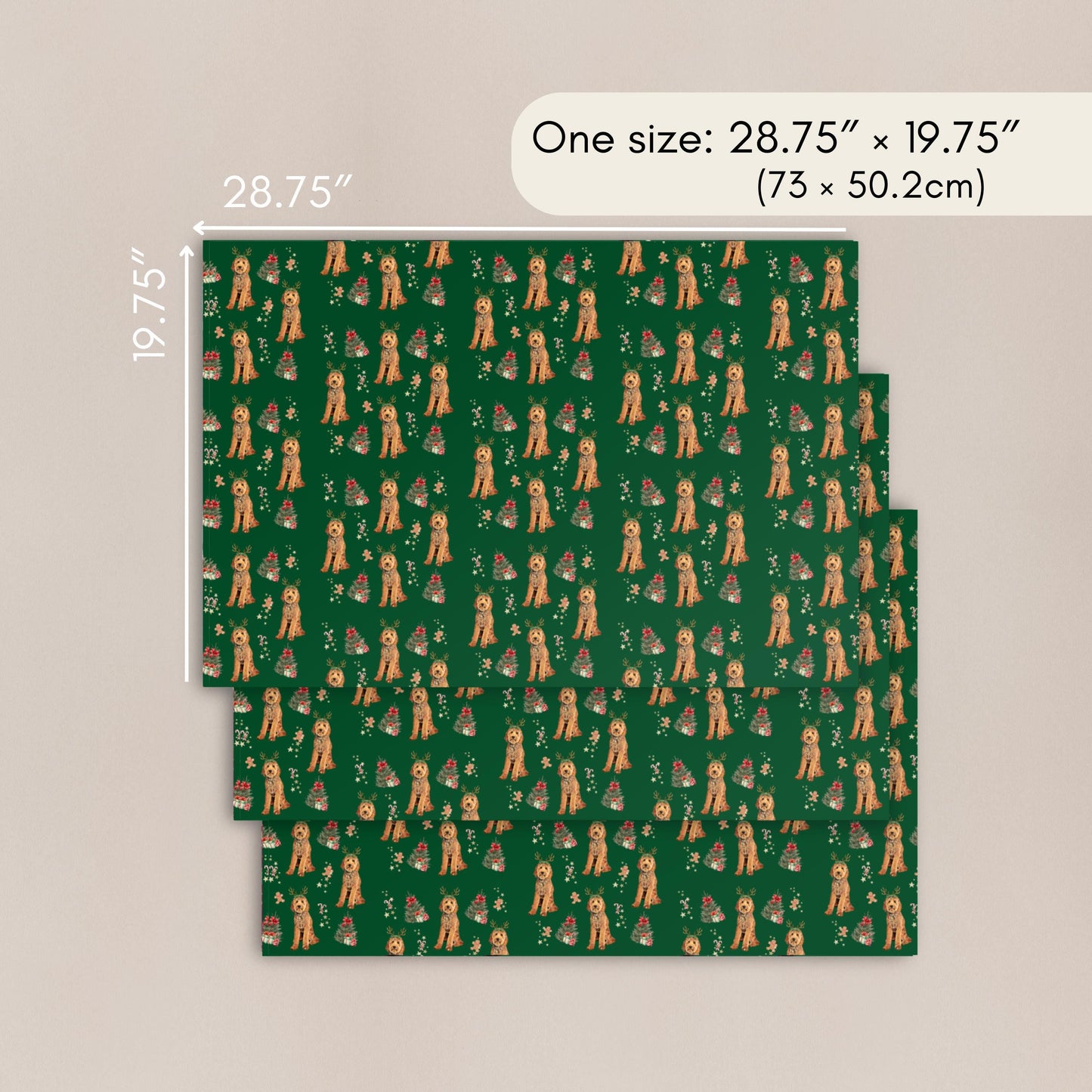 Christmas Goldendoodle Wrapping Paper Sheets ywd4kc-br.myshopify.com