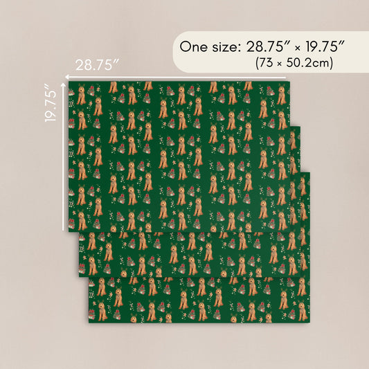 Christmas Goldendoodle Wrapping Paper Sheets ywd4kc-br.myshopify.com