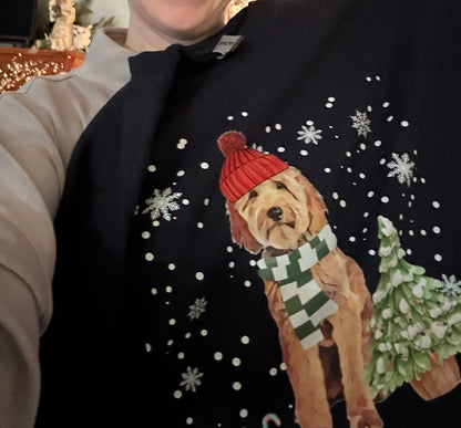 Christmas Hat Goldendoodle Sweatshirt | 48 Doodle Options ywd4kc-br.myshopify.com