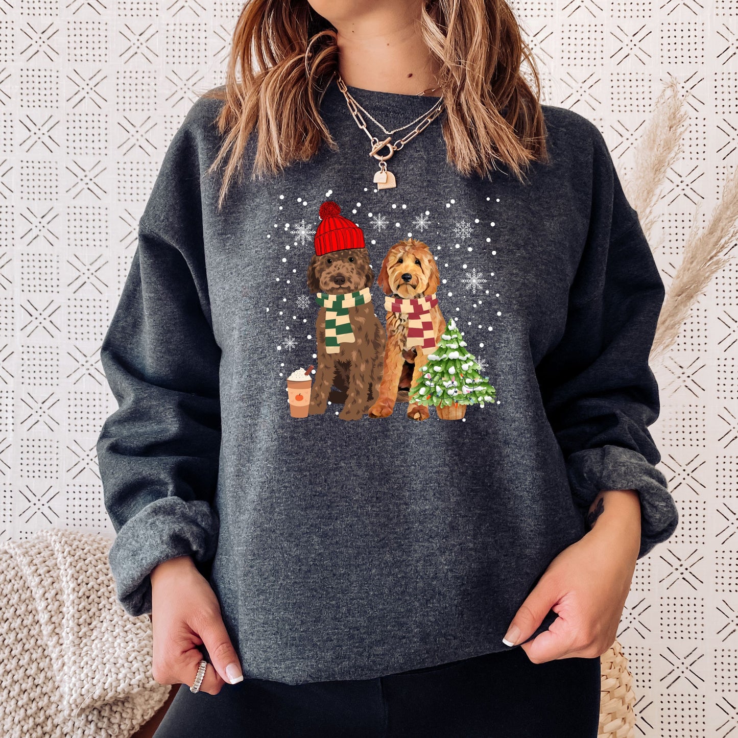 Christmas Hat Goldendoodle Sweatshirt | 48 Doodle Options ywd4kc-br.myshopify.com