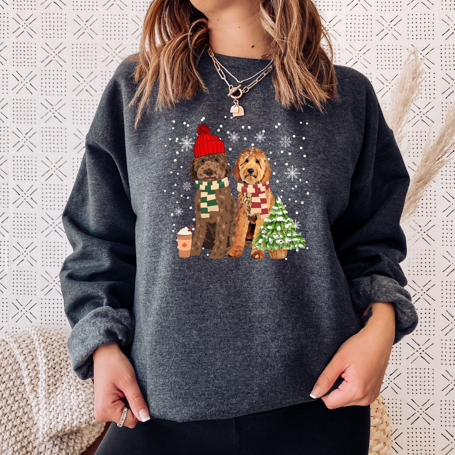 Christmas Hat Goldendoodle Sweatshirt | 48 Doodle Options ywd4kc-br.myshopify.com