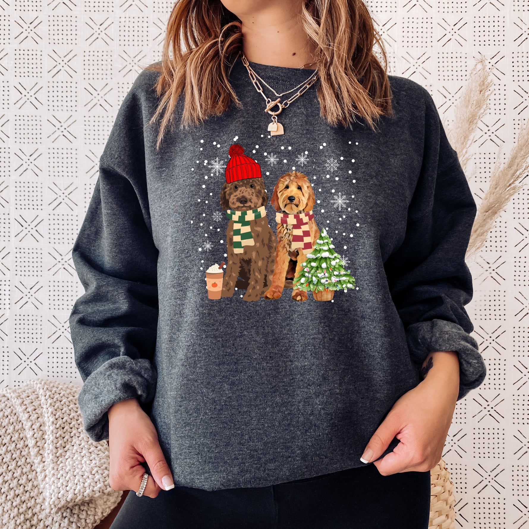 Christmas Hat Goldendoodle Sweatshirt | 48 Doodle Options ywd4kc-br.myshopify.com