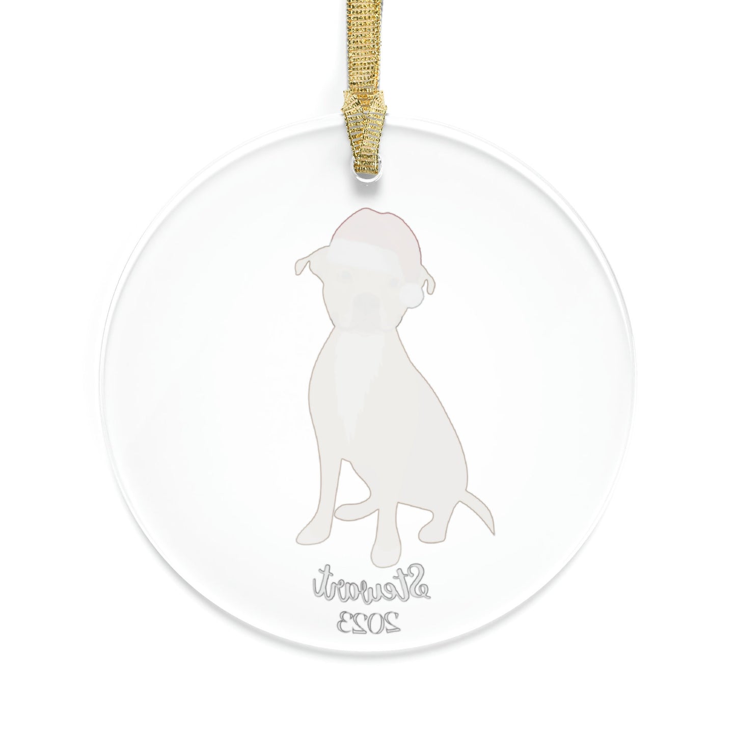 Christmas Hat Pitbull Ornament ywd4kc-br.myshopify.com