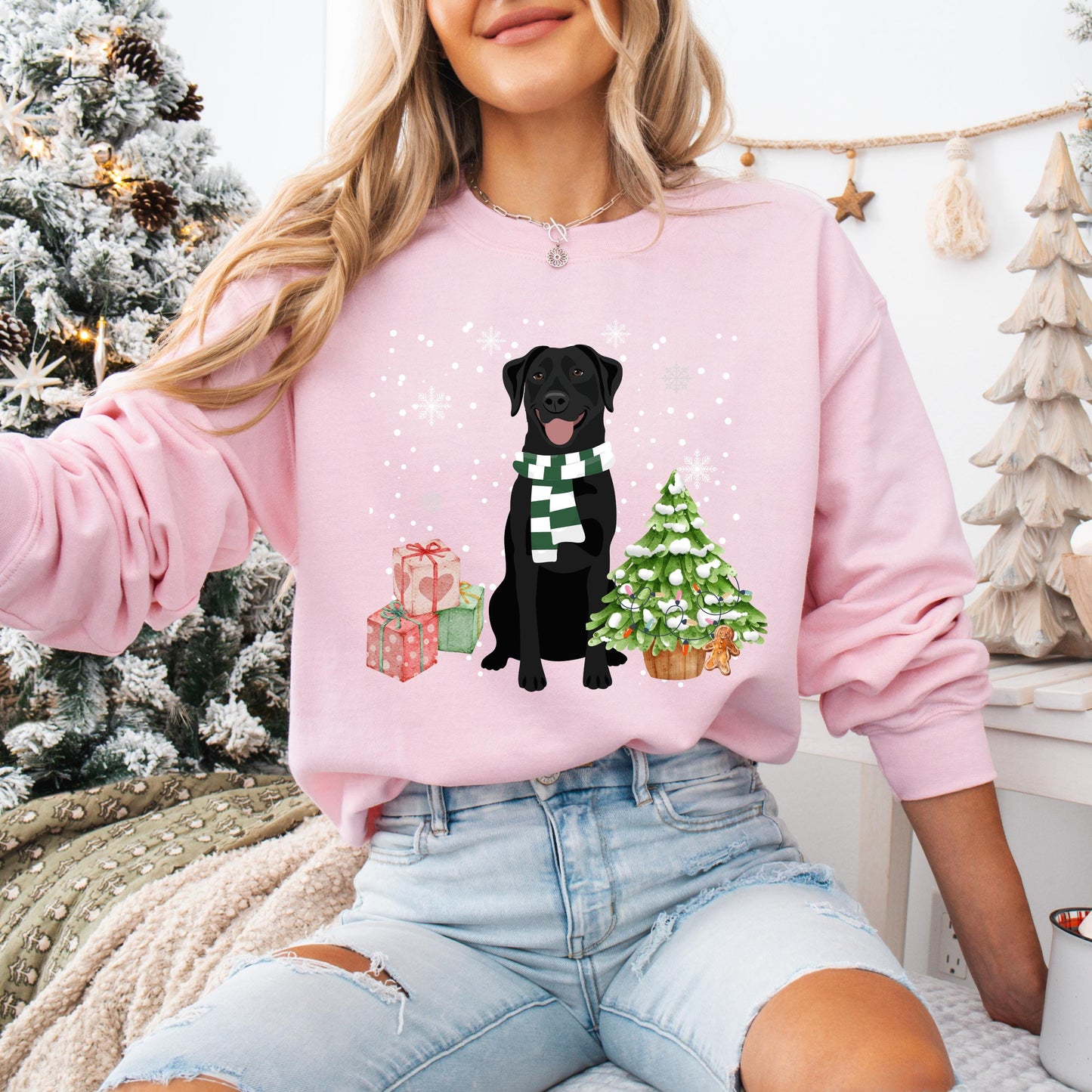 Christmas Labrador Sweater, red fox labrador sweatshirt, labrador gift, black labrador owner shirt, Christmas dog sweater, ugly xmas sweater ywd4kc-br.myshopify.com