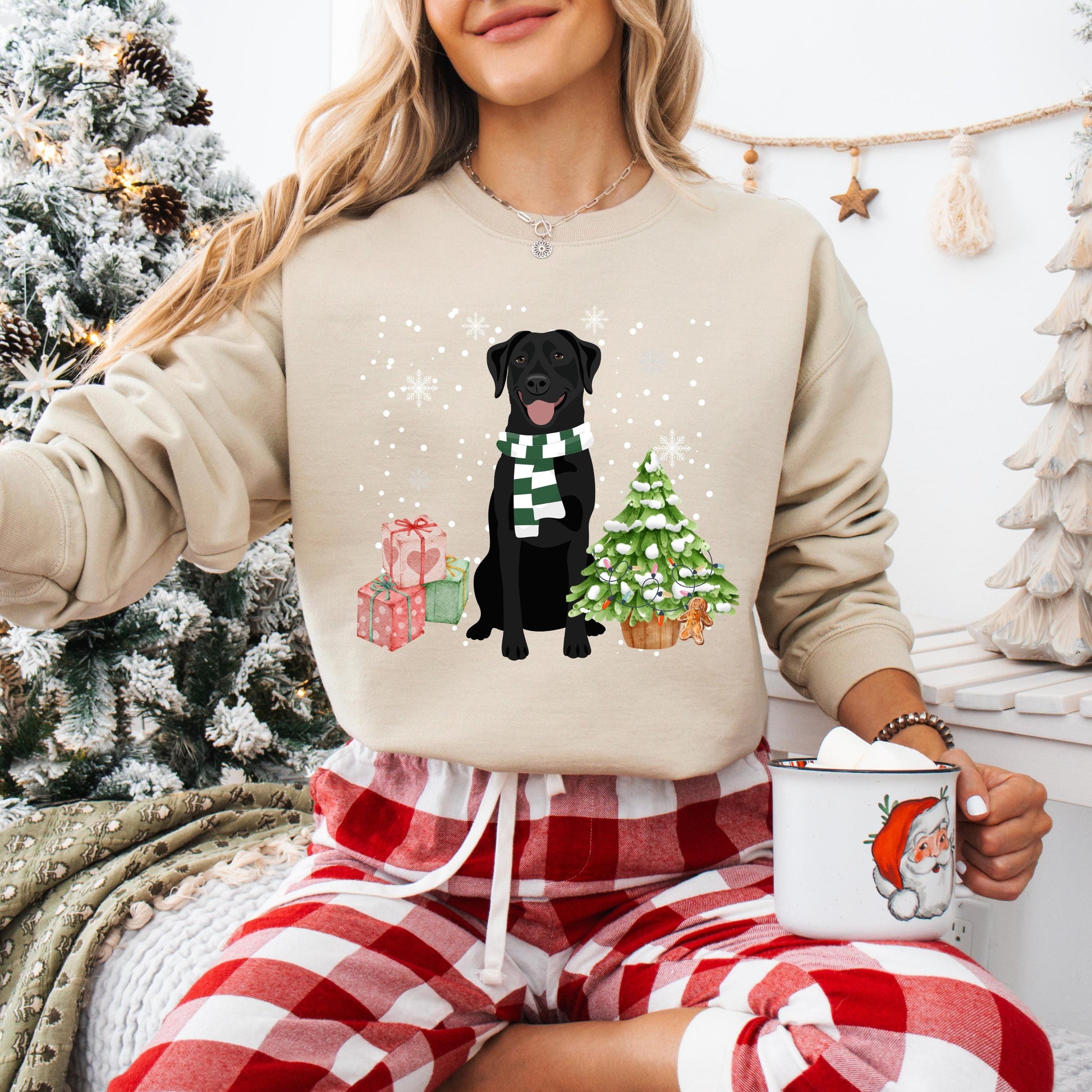 Christmas Labrador Sweater, red fox labrador sweatshirt, labrador gift, black labrador owner shirt, Christmas dog sweater, ugly xmas sweater ywd4kc-br.myshopify.com