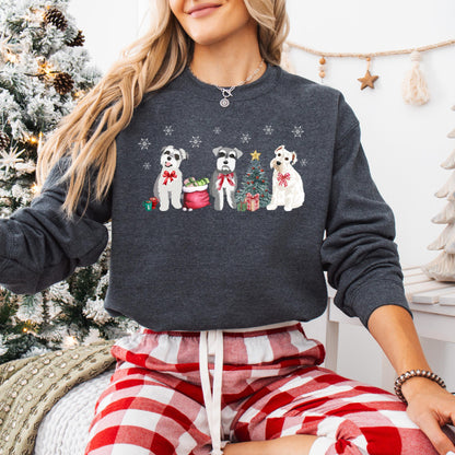 Christmas Mini Schnauzer Sweatshirt, xmas schnauzer gifts, winter schnauzer shirt, wife anniversary gift, dog mom tee, thanksgiving sweater ywd4kc-br.myshopify.com