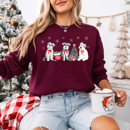 Christmas Mini Schnauzer Sweatshirt, xmas schnauzer gifts, winter schnauzer shirt, wife anniversary gift, dog mom tee, thanksgiving sweater ywd4kc-br.myshopify.com