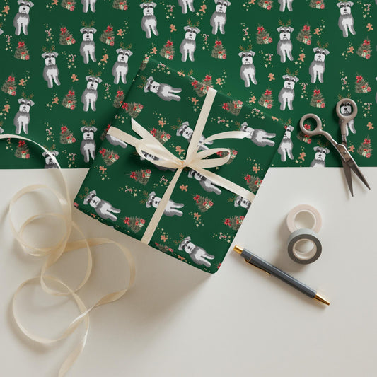 Christmas Mini Schnauzer Wrapping Paper Sheets | Set of 3 Sheets ywd4kc-br.myshopify.com