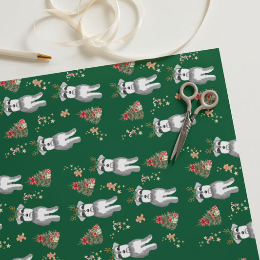 Christmas Mini Schnauzer Wrapping Paper Sheets | Set of 3 Sheets ywd4kc-br.myshopify.com