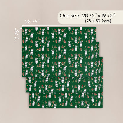 Christmas Mini Schnauzer Wrapping Paper Sheets | Set of 3 Sheets ywd4kc-br.myshopify.com