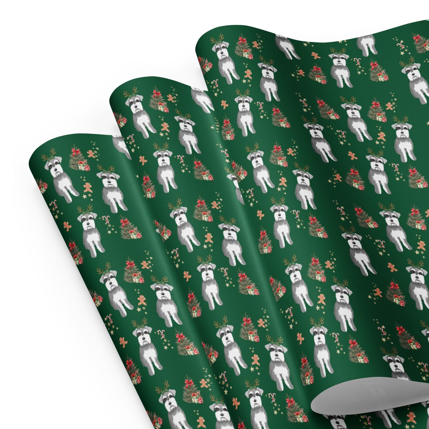 Christmas Mini Schnauzer Wrapping Paper Sheets | Set of 3 Sheets ywd4kc-br.myshopify.com