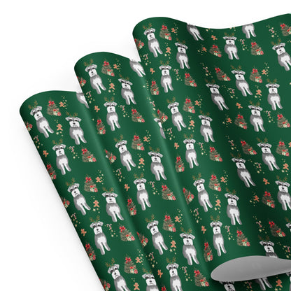 Christmas Mini Schnauzer Wrapping Paper Sheets | Set of 3 Sheets ywd4kc-br.myshopify.com
