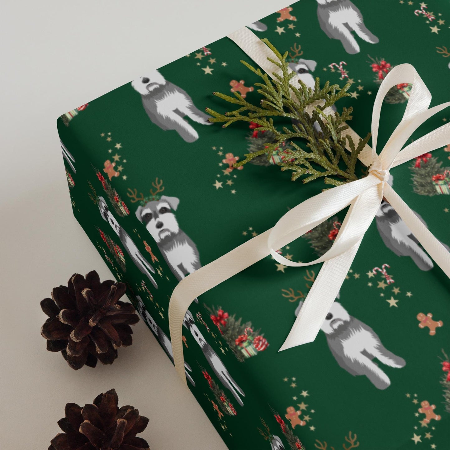 Christmas Mini Schnauzer Wrapping Paper Sheets | Set of 3 Sheets ywd4kc-br.myshopify.com