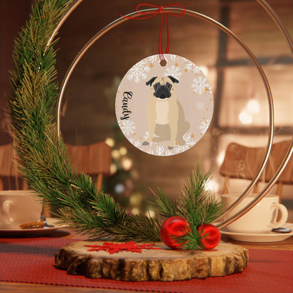 Christmas Pug Ornament | Metal ywd4kc-br.myshopify.com
