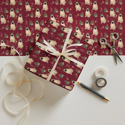 Christmas Pug Wrapping Paper Sheets | Set of 3 ywd4kc-br.myshopify.com