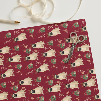 Christmas Pug Wrapping Paper Sheets | Set of 3 ywd4kc-br.myshopify.com