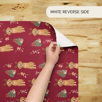 Christmas Red Golden Retriever Wrapping Paper Sheets, golden dog xmas gift, dog owner gift, stocking stuffer, xmas festive gift ywd4kc-br.myshopify.com