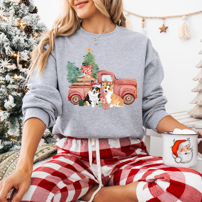 Christmas Truck Corgi Sweatshirt, pembroke welsh corgi Christmas gift, cardigan corgi mom shirt, ugly xmas sweater, wife birthday gift ywd4kc-br.myshopify.com