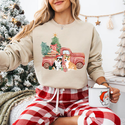 Christmas Truck Corgi Sweatshirt, pembroke welsh corgi Christmas gift, cardigan corgi mom shirt, ugly xmas sweater, wife birthday gift ywd4kc-br.myshopify.com