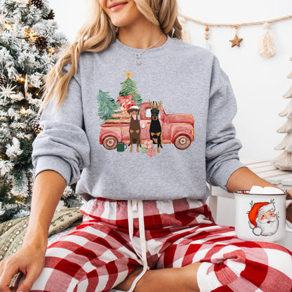 Christmas Truck Doberman Sweatshirt ywd4kc-br.myshopify.com
