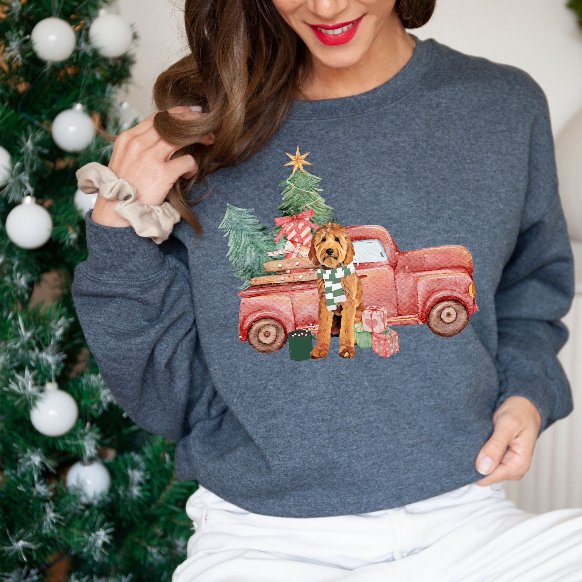Christmas Truck Goldendoodle Sweatshirt ywd4kc-br.myshopify.com