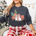 Christmas Truck Siberian Husky Sweatshirt, Alaskan Malamute Christmas gift, red husky mom, Valentine day wife birthday gift, gift for her ywd4kc-br.myshopify.com