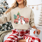 Christmas Truck Siberian Husky Sweatshirt, Alaskan Malamute Christmas gift, red husky mom, Valentine day wife birthday gift, gift for her ywd4kc-br.myshopify.com