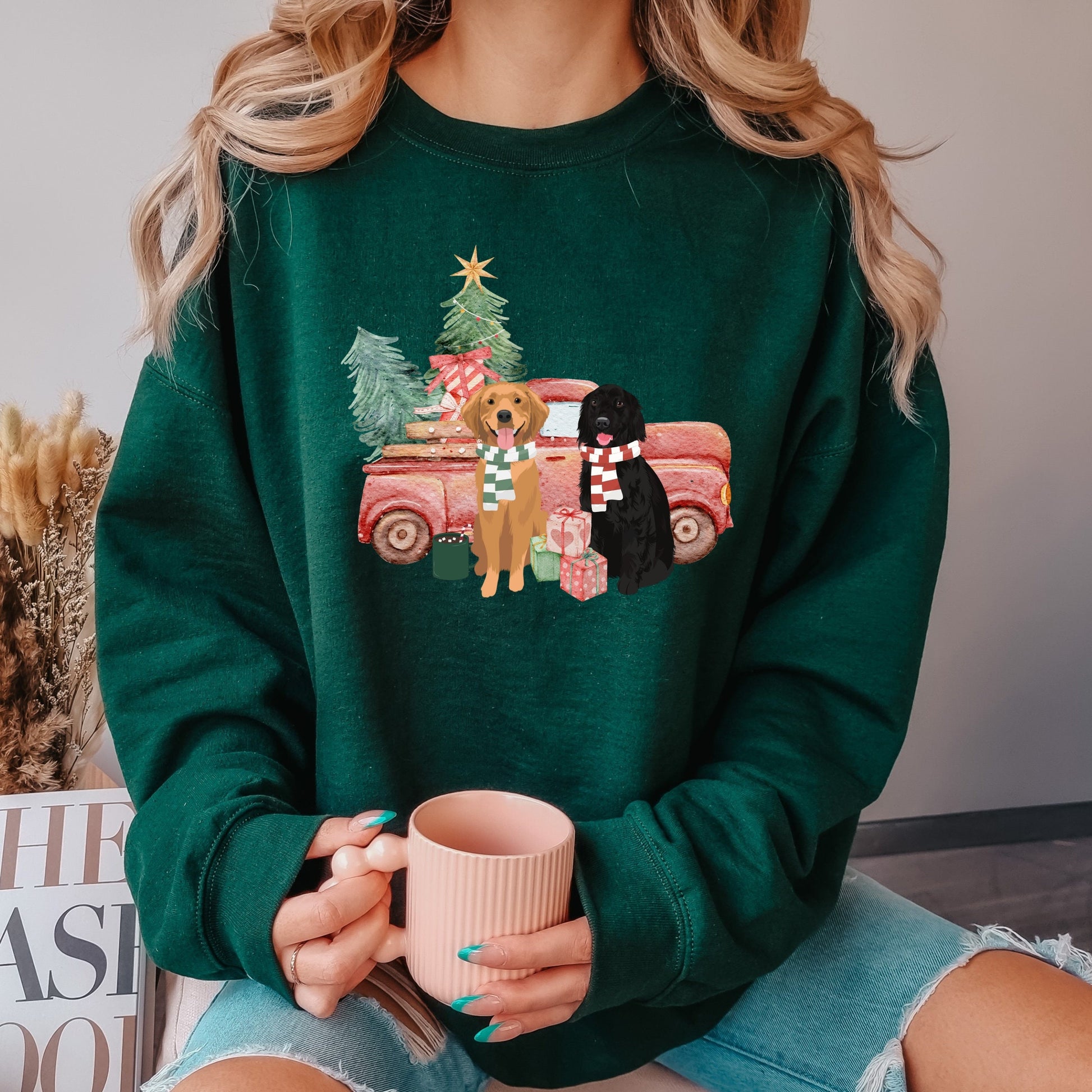 Christmas Truck golden retriever sweatshirt, retriever gifts, retriever halloween shirt, fall golden retriever, dog mom tee, dog dad sweater ywd4kc-br.myshopify.com