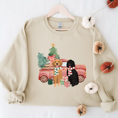 Christmas Truck golden retriever sweatshirt, retriever gifts, retriever halloween shirt, fall golden retriever, dog mom tee, dog dad sweater ywd4kc-br.myshopify.com