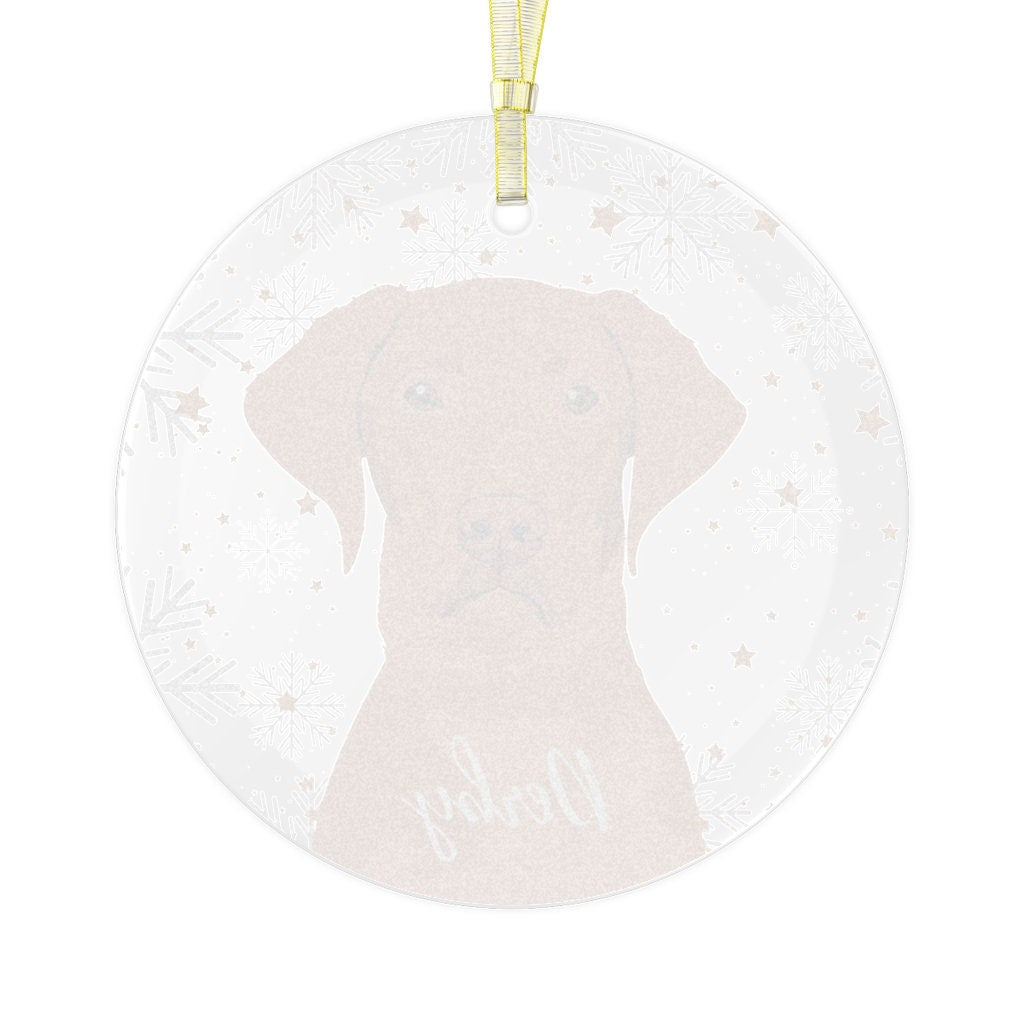 Christmas Vizsla Ornament | Glass & Acrylic | Add Dogs Name ywd4kc-br.myshopify.com
