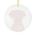 Christmas Vizsla Ornament | Glass & Acrylic | Add Dogs Name ywd4kc-br.myshopify.com