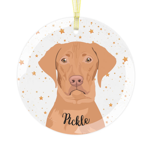 Christmas Vizsla Ornament | Glass ywd4kc-br.myshopify.com