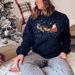 Christmas reindeer snowflakes sweatshirt, wife birthday gift, cozy winter sweater, North Pole shirt, Christmas gifts, ugly xmas sweater ywd4kc-br.myshopify.com