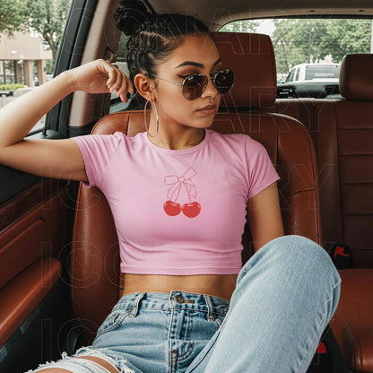 Coquette Cherry Baby Tee | y2k Girlie Aesthetic ywd4kc-br.myshopify.com