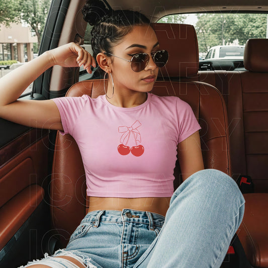 Coquette Cherry Baby Tee | y2k Girlie Aesthetic ywd4kc-br.myshopify.com