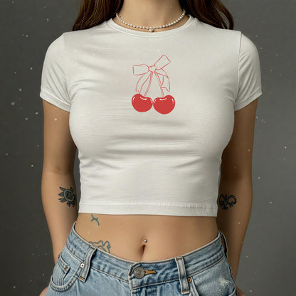 Coquette Cherry Baby Tee | y2k Girlie Aesthetic ywd4kc-br.myshopify.com